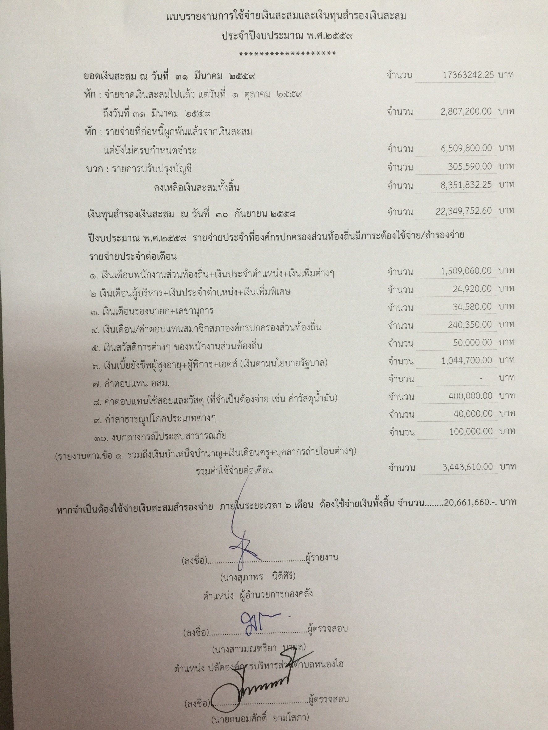 รายงานเงนสะสม 6754